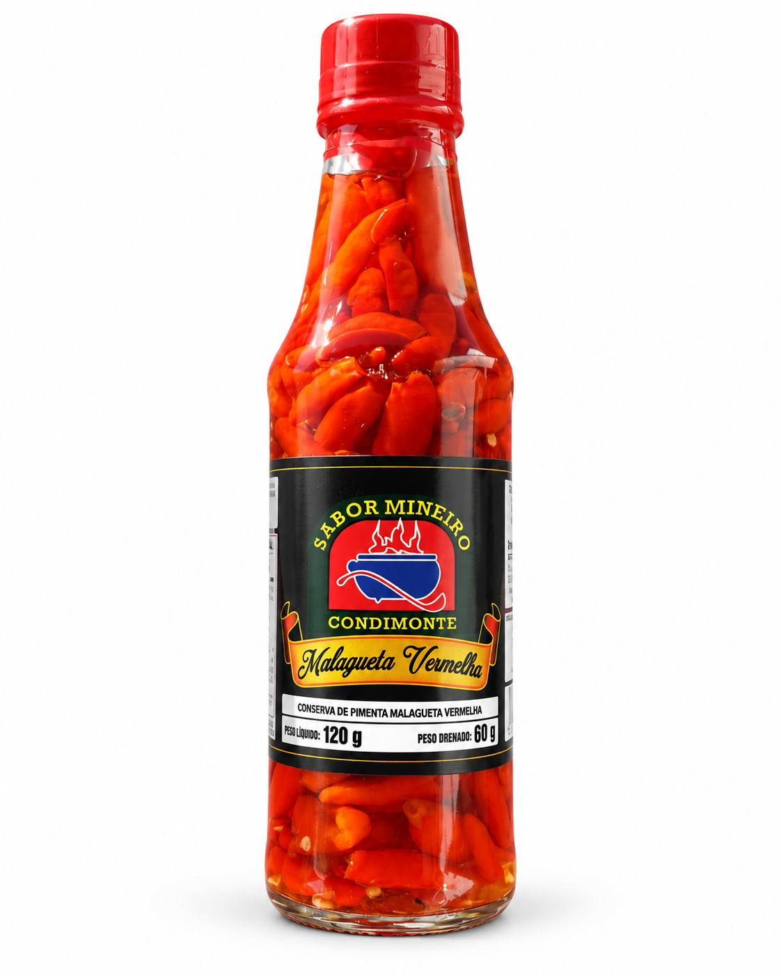 Pimenta Malagueta Vermelha Sabor Mineiro 120g (60g drenado)