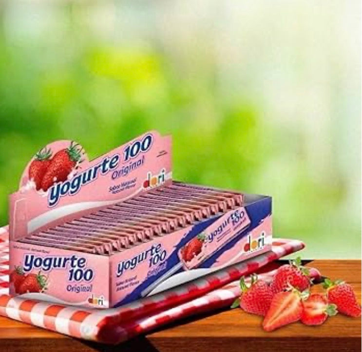 Pirulito Yogurt 100 Sabor Morango - 50 unidades